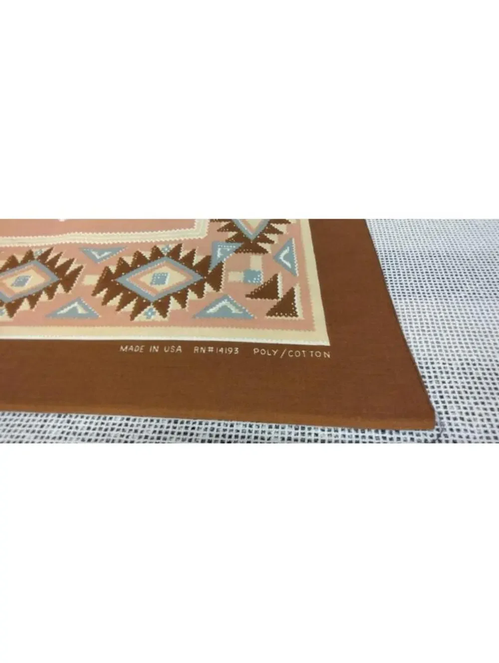 Southwest American Vintage Bandana Brown Scarf Western POLY COTTON RN #14193 21